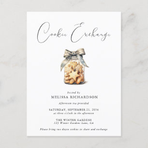 Eleganter Chic Modern Cookie Exchange Einladung Postkarte