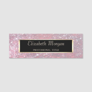 Eleganter Chic Modern, Rahmen, Glitter Namensschild