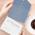 Eleganter Chic Modern Simple QR Code Hochzeit All In One Einladung<br><div class="desc">Besteht aus kursiver Schrift- und Serifentypografie. Diese Elemente sind modern,  einfach und elegant. Dieses wurde von White Paper Birch Co. exklusiv für Zazzle entworfen. Abrufbar unter: http://www.zazzle.com/store/whitepaperbirch</div>