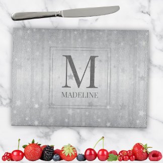 Eleganter Chic Moderner Weiß Grau Silber Sterne Schneidebrett
