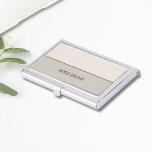 Eleganter Chic Pale GreyCopper Line Visitenkarten Etui<br><div class="desc">Eleganter Visitenkartenhalter mit hellrosa/grauem Streifen und Kupferleitung. Sie können Ihr Monogramm oder Ihren Namen hinzufügen.</div>