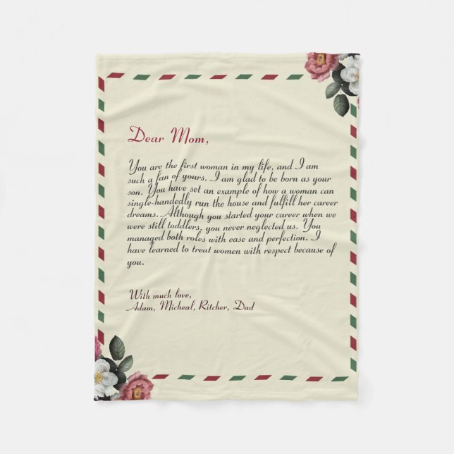 Eleganter Chic Personalisierter Liebe Handgeschrie Fleecedecke (Vorderseite)