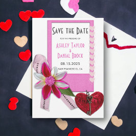 Eleganter Chic Pink Blühe formale romantische Hoch Save The Date