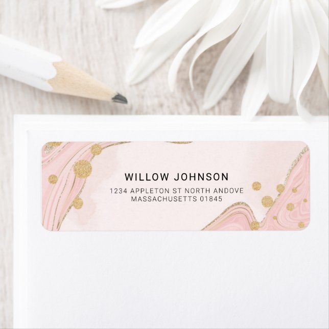 Eleganter Chic Pink Gold Glitzer Marmoransichten (Insitu)