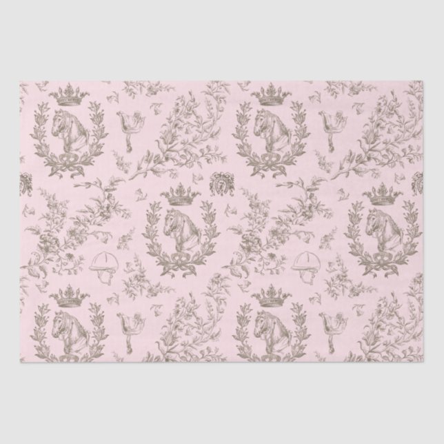 Eleganter Chic Pink Rosa Reitstall Seidenpapier (Vorderseite)