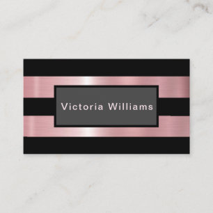 Eleganter Chic Pink und Black Shimmer Foil Visitenkarte