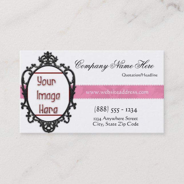 Eleganter Chic-Rahmen addieren Visitenkarte (Vorderseite)