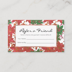 Eleganter Chic Red Green Glitzer Weihnachten Empfehlungskarte