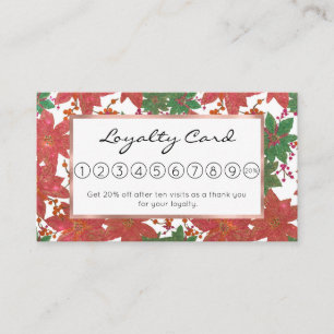 Eleganter Chic Red Green Glitzer Weihnachten Treuekarte