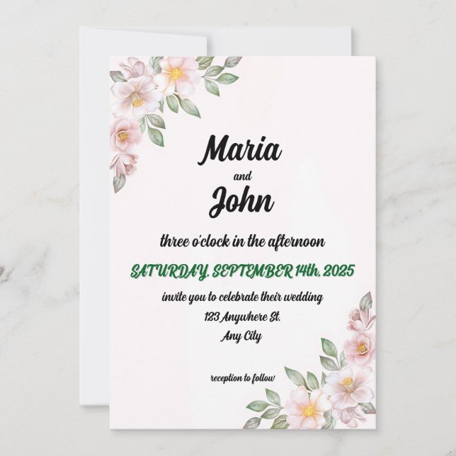 Eleganter Chic Romantic Minimalistisch Classic Pin Einladung (Vorderseite)