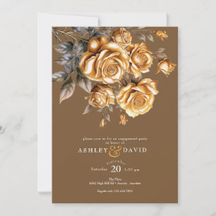 Eleganter Chic Rose Romantische Verlobungsfeier Einladung