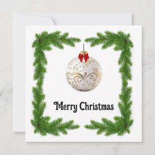 Eleganter Chic Rustic farbenfroher Weihnachtsball Feiertagskarte