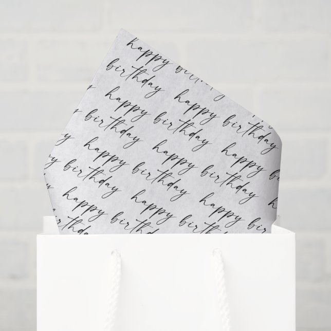 Eleganter Chic Schwarz-Weiß-Script Alles Gute zum  Seidenpapier (Geschenktüte)