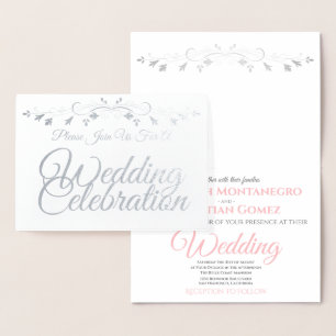 Eleganter Chic Silver & Pink Foil Einladung zur Ho
