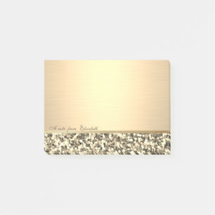 Eleganter Chic Stilmädchen , Gold Glitzer Post-it Klebezettel
