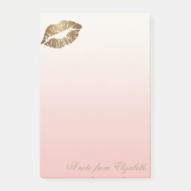 Eleganter Chic Stilvoll Girly ,Glitterie Lippen Post-it Klebezettel (Vorderseite)