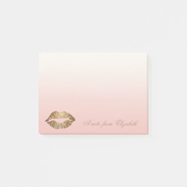 Eleganter Chic Stilvoll Girly ,Glitterie Lippen Post-it Klebezettel (Vorderseite)