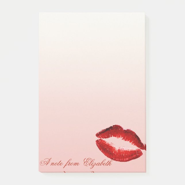 Eleganter Chic Stilvoll Girly, Glittery Rote Lippe Post-it Klebezettel (Vorderseite)