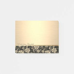 Eleganter Chic Stilvoll Mädchenhaft , Goldene Blu Post-it Klebezettel