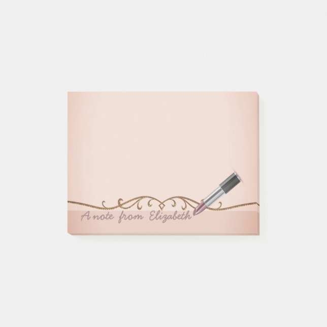 Eleganter Chic  Stilvoll Mädchenhaft , Lippenstift Post-it Klebezettel (Vorderseite)