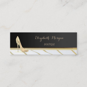 Eleganter Chic Stilvoll, schwarz, Heels Mini Visitenkarte