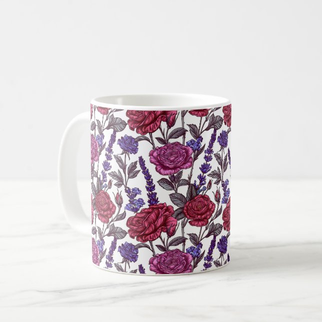 Eleganter Chic Stilvoll Stilvoll Rustikale Rose Kaffeetasse (Vorderseite Links)