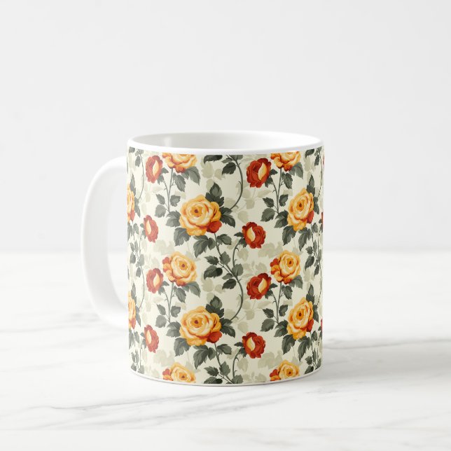 Eleganter Chic Stilvoll Stilvoll Rustikale Rose Kaffeetasse (Vorderseite Links)
