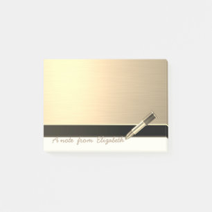 Eleganter Chic Stilvolles Mädchen, Falsches Gold, Post-it Klebezettel