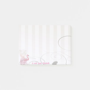 Eleganter Chic Stylisch Mädchenhaft, Flamingo , A Post-it Klebezettel