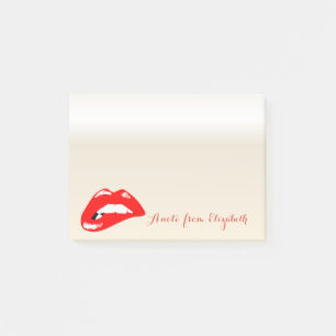 Eleganter Chic Stylisch Weiblich, Rote Lippen Post-it Klebezettel
