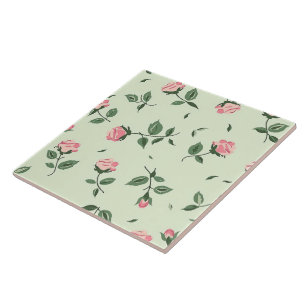 Eleganter Chic Stylischer Mädchenhaft Blumen Rose Fliese