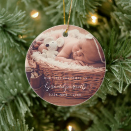 Eleganter Chic Unsere ersten Weihnachten als Große Keramik Ornament