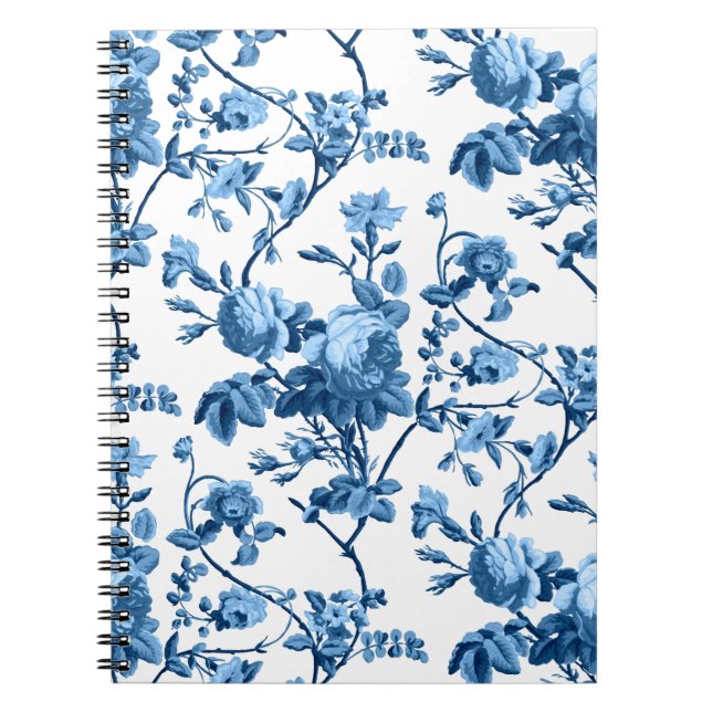 Eleganter Chic Vintag Blue Rose Floral Notizblock (Vorderseite)