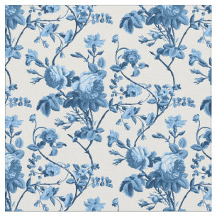 Eleganter Chic Vintag Blue Rose Floral Stoff