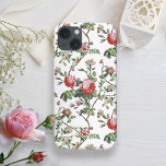 Eleganter Chic Vintag Pink Rose Floral Case-Mate iPhone Hülle<br><div class="desc">Elegantes und schicke,  Vintag inspiriert,  nahtloses Blumenmuster mit rosa Rosen,  grünen Weinreben,  Blattwerk und weißen Blume und Nelken. Die Hintergrundfarbe ist anpassbar (weiß in der Vorschau verwendet).</div>