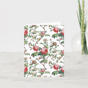 Eleganter Chic Vintag Pink Rose Floral Dankeskarte