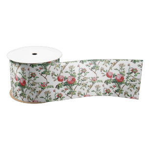 Eleganter Chic Vintag Pink Rose Floral Satinband