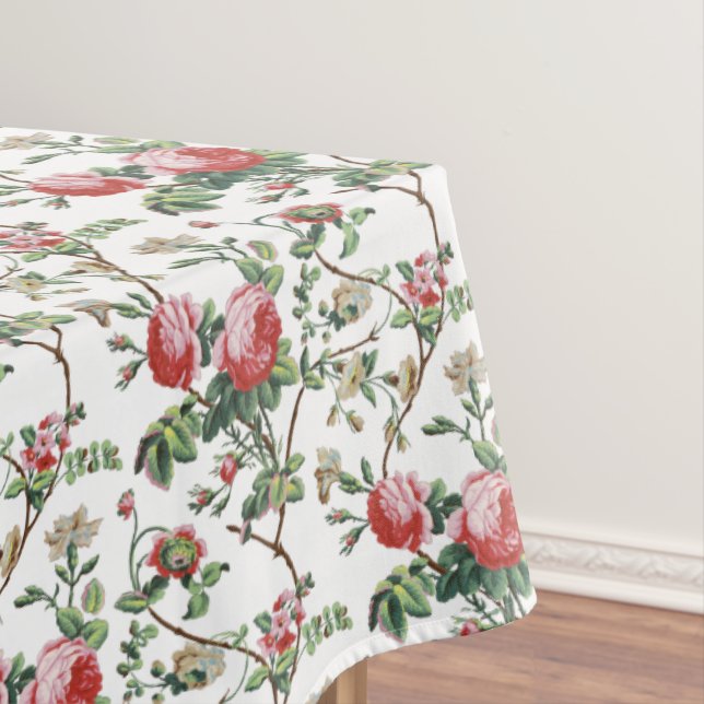 Eleganter Chic Vintag Pink Rose Floral Tischdecke (Beispiel)