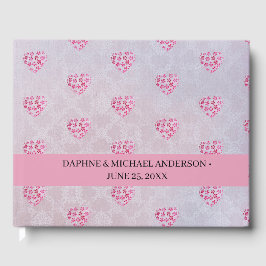 Eleganter Chic Wedding Modern Simple Lila Pink Gästebuch