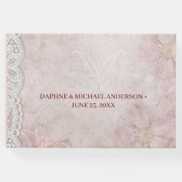 Eleganter Chic Wedding Modern Simple Pink Gästebuch