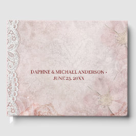 Eleganter Chic Wedding Modern Simple Pink Gästebuch