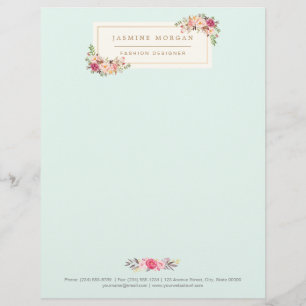 Eleganter Chicpastellwatercolor-BlumenButike Briefbogen