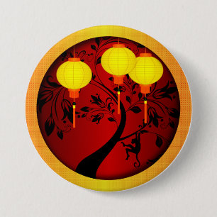 Eleganter chinesischer New Year Monkey mit Goldkla Button
