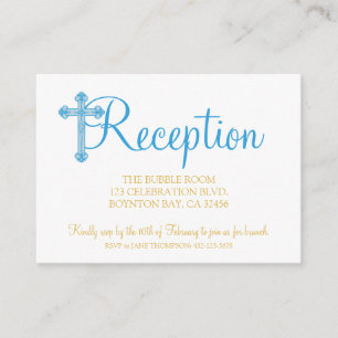 eleganter CHRISTENING oder BAPTISM blauer Empfang Begleitkarte
