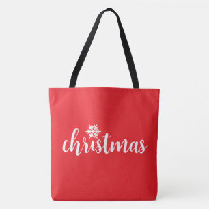 Eleganter CHRISTMAS-Text Schneeflocke auf rotem Fe