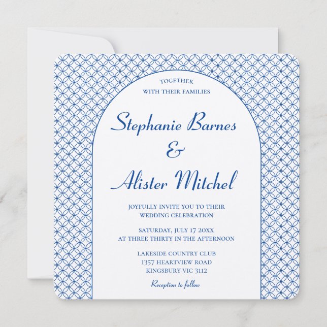 Eleganter Circle Seamless Muster Geometric Stylish Einladung (Vorderseite)