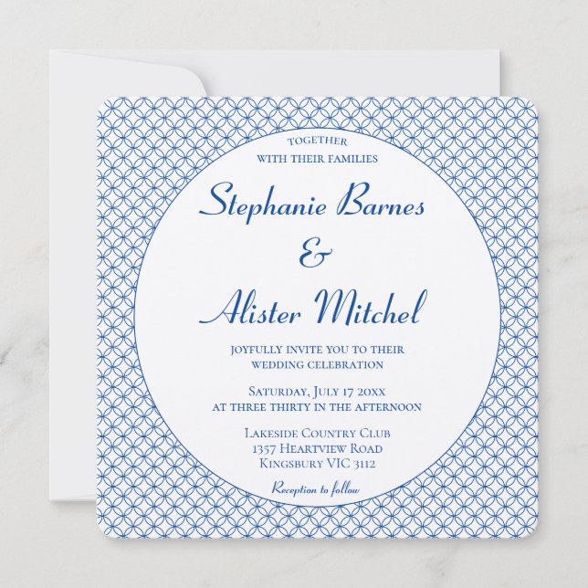 Eleganter Circle Seamless Muster Geometric Stylish Einladung (Vorderseite)