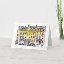 Eleganter City Brownstones HandGezeichnet Pen und