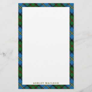 Eleganter Clan MacLeod von HarrisTartan kariert Briefpapier