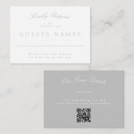 Eleganter Classic Light Gray Wedding QR CODE UAWG Mitteilungskarte